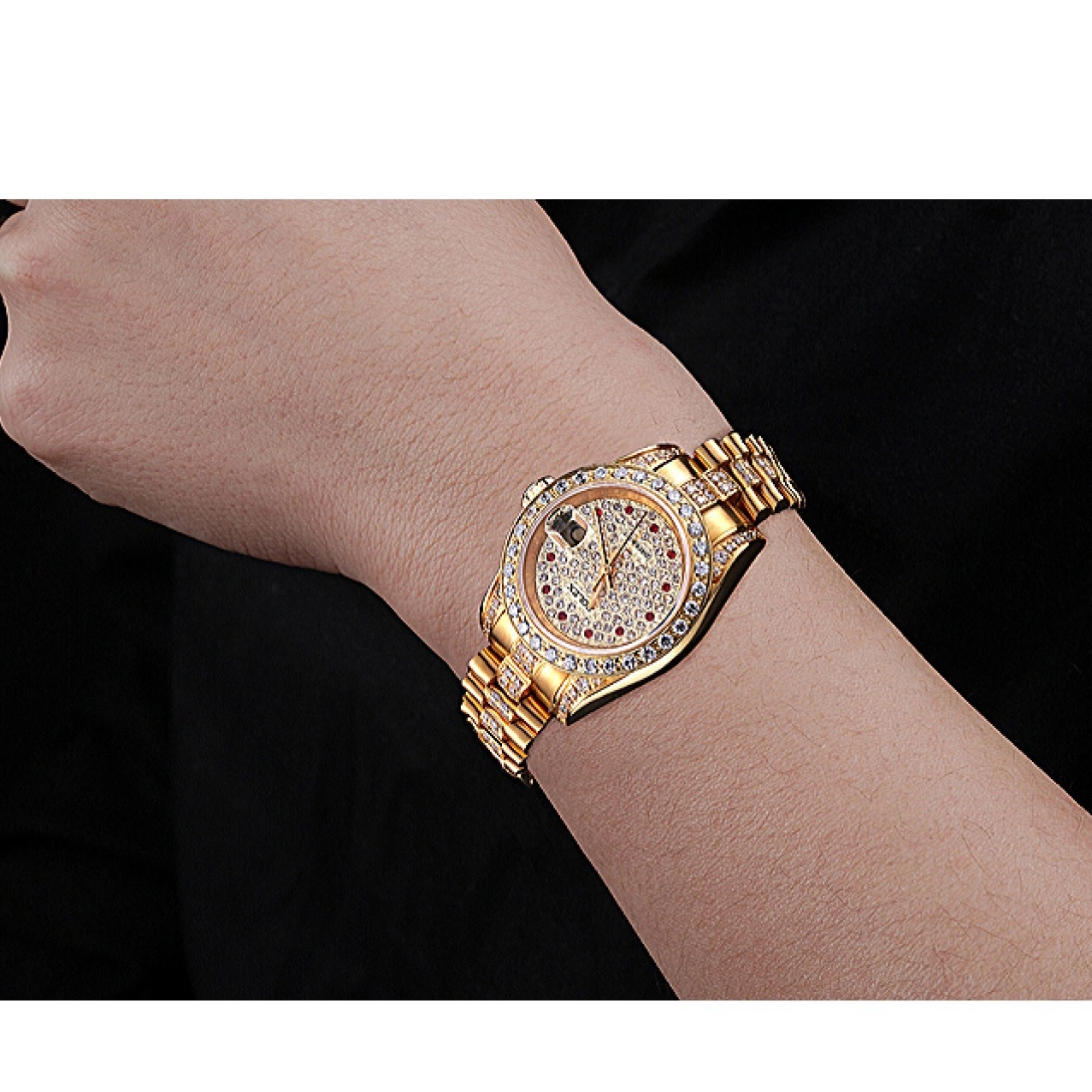 Best AAA Replica Sites Swiss 622023 Gold Diamond Dial DateJust Rolex 0604